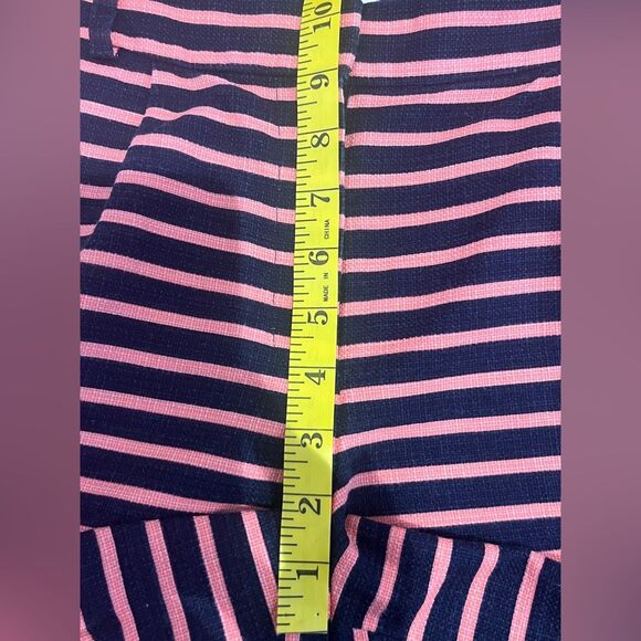 J. Crew Dolphin Hem Striped Shorts Womens Navy Peachy Pink Size 4 - Picture 2 of 7